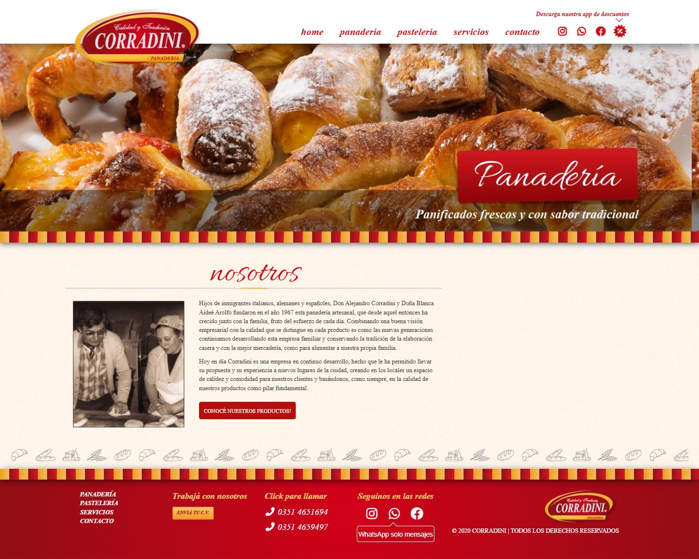Web actual de Corradini en computadora